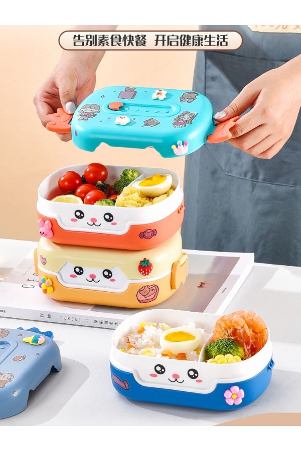 Choice Cartoon Anime Bento Lunch Box Rectangular Leakproof Plastic School Kids Portable Microwave Food C. Trendyol