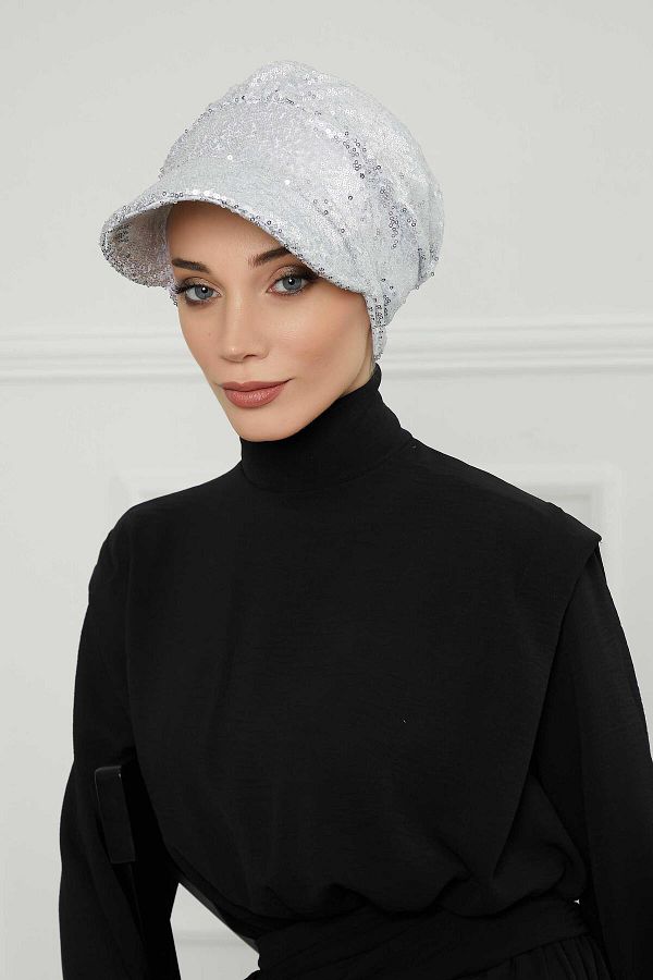 Aisha's Design-قبعة قناع مطرزة - بونيه، b-73p 1