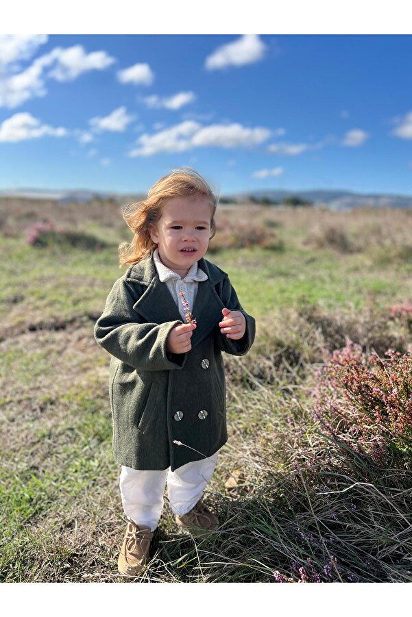 favorimkids Yeşil  Kaşe Bebek Çocuk Kaban