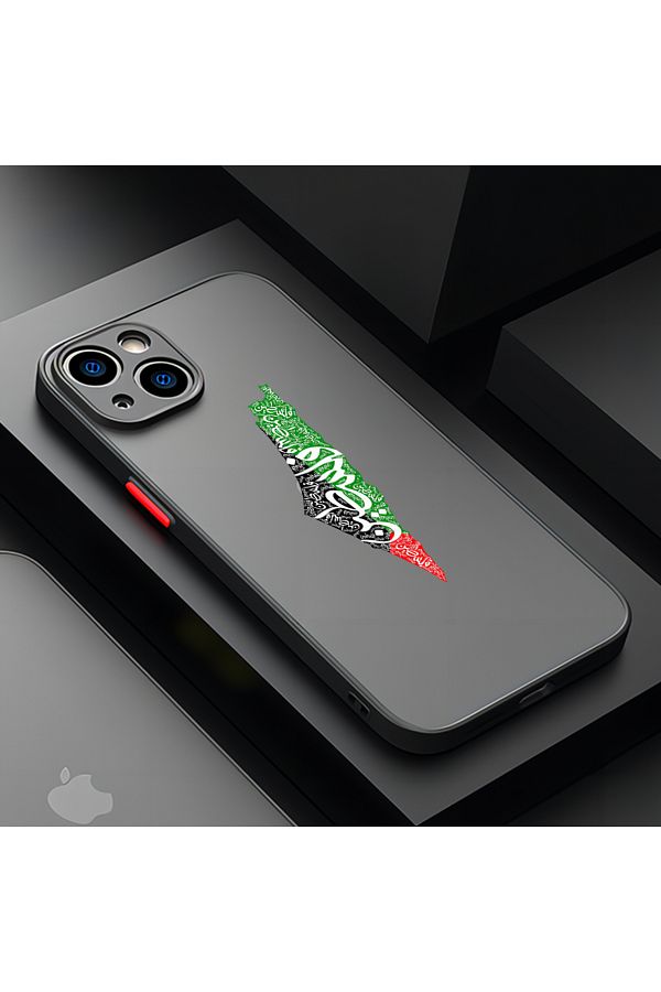Choice-Matte Transparent Back Phone Case Palestine Flag Map For Samsung  S24 S23 S22 S21 S20 S10 FE Note... 1