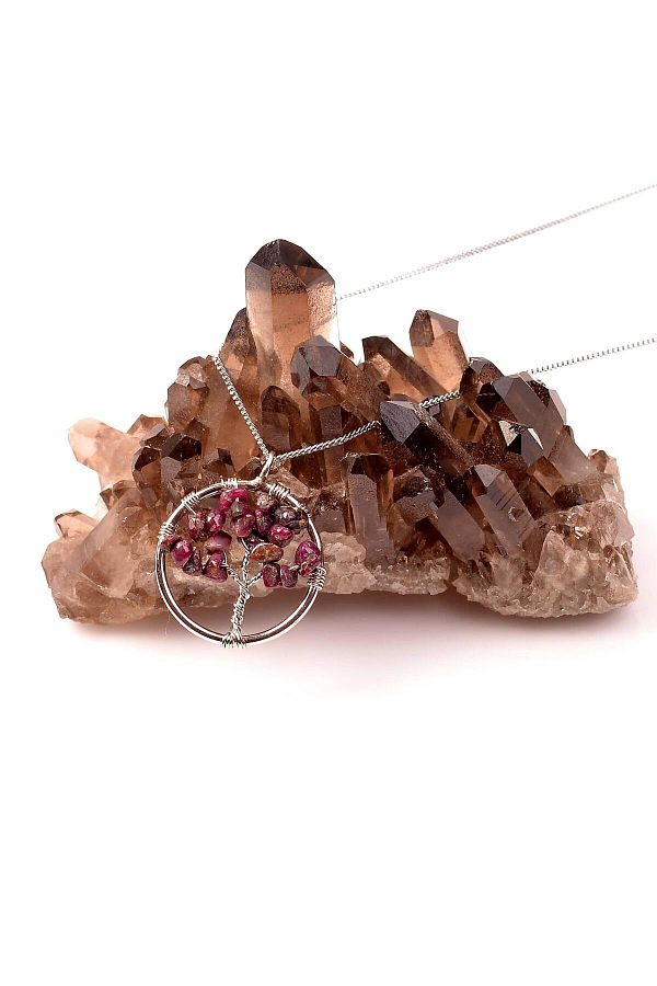 Ta Sand Ruby Stone Tree of Life Necklace Root Ruby Trendyol