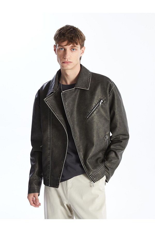 Lcw casual leather jacket hot sale