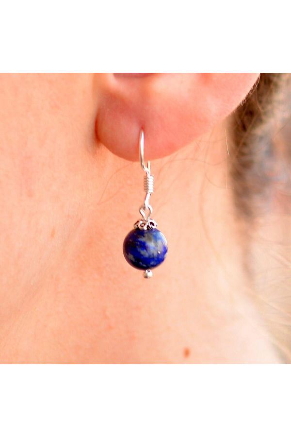 Taş Sandığı-Lapis Lazuli Stone Silver Earrings 1