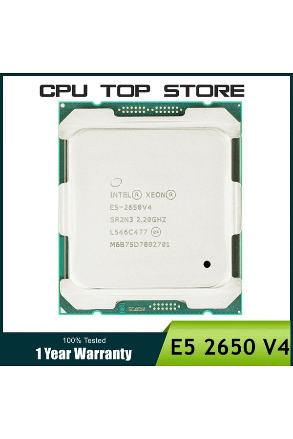 Choice-Intel Xeon E5 2650 V4 2650V4 SR2N3 2.2GHz 12-Core 24-Thread LGA 2011-3 cpu processor 1
