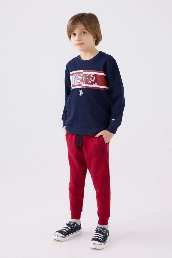 U.S. Polo Assn. Sweatsuit set Dark blue Fitted Trendyol