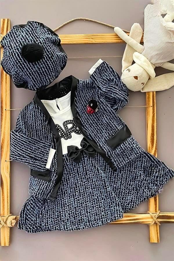 BOYS AND G RLS Baby Girl Rose Embroidered Dress with Jacket Trendyol