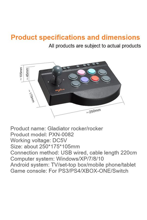 SZJN-Pxn 0082 Street Fighter Joystick Controller For Pc Ps4/ps3/xbox One/switch/android Tv Arcade Fightin 1