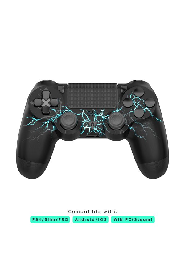 Choice-DATA FROG P02 Controller for PS4 Thunder LED Color Gamepad Bluetooth-Compatible Controller for PC... 1