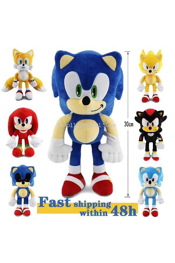 Choice New 30CM Super Sonic Plush Toy The Hedgehog Amy Rose Knuckles Tails Cute Cartoon Soft Stuffed Do. Trendyol
