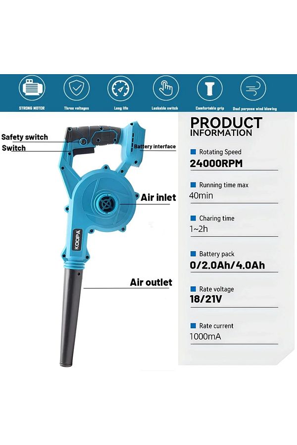Noreter Tool Mini Cordless Leaf Blower for 18V Makita Battery Vacuum150CFM Up to 120MPH 2 in 1 Trendyol