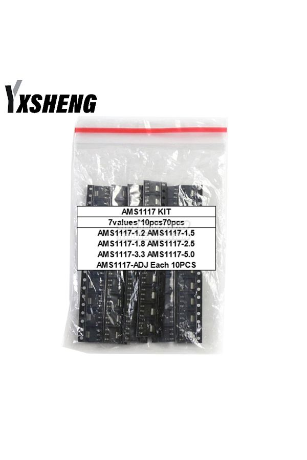 Choice-70PCS/Set AMS1117 Voltage Regulator Kit 1.2V/1.5V/1.8V/2.5V/3.3V/5.0V/ADJ 1117 7 Values Each 10PC... 1