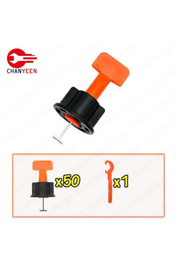 Choice-51pcs 51pcs Floor Tile Leveling System Clips Spacers Porcelain Ceramic Leveler Kit For Tile Laying W 1
