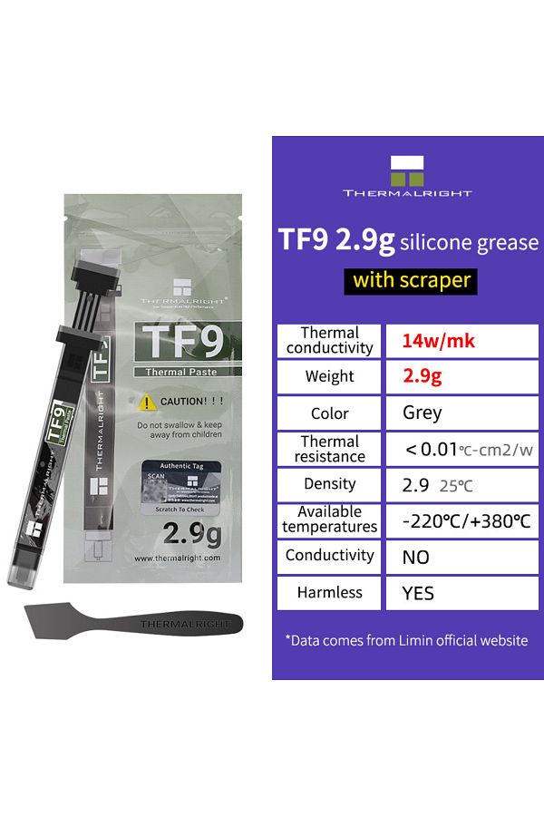 Choice-Thermalright TF9 Thermal Grease 1.5/2.9g 14W/M.K CPU GPU Cooling Computer Notebook Graphics card ... 1
