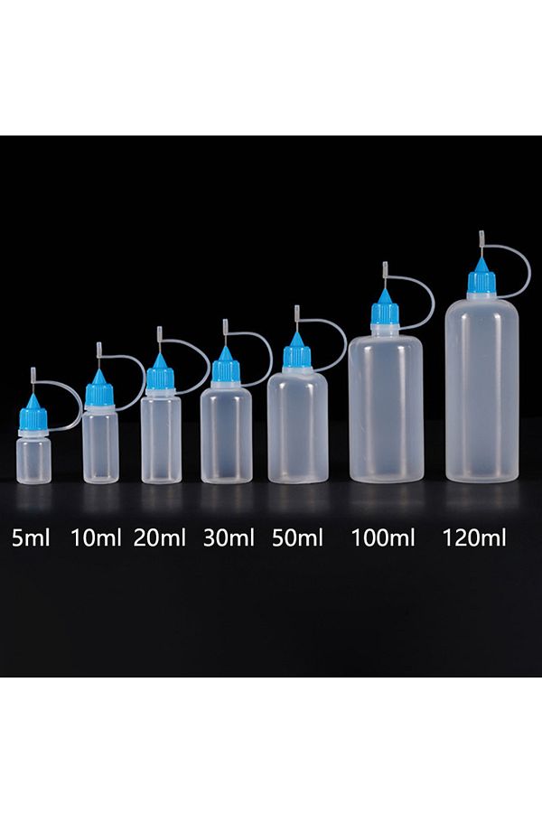 MLDCZS-5ml 10ml 20ml 30ml 100ml 120ml PE Plastic Squeezable Tip Applicator Bottle Refillable Dropper wit... 1