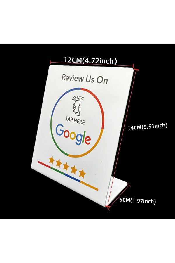 Choice-Google White 13.56mhz Programmable Google Review Card Nfc Station Table Nfc Google Reviews Display B 1