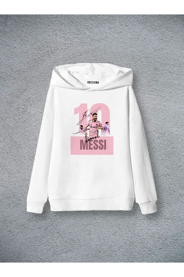 sielta-Lionel Messi 10 Printed White Boys Girls 3 Rope Sweatshirt 1