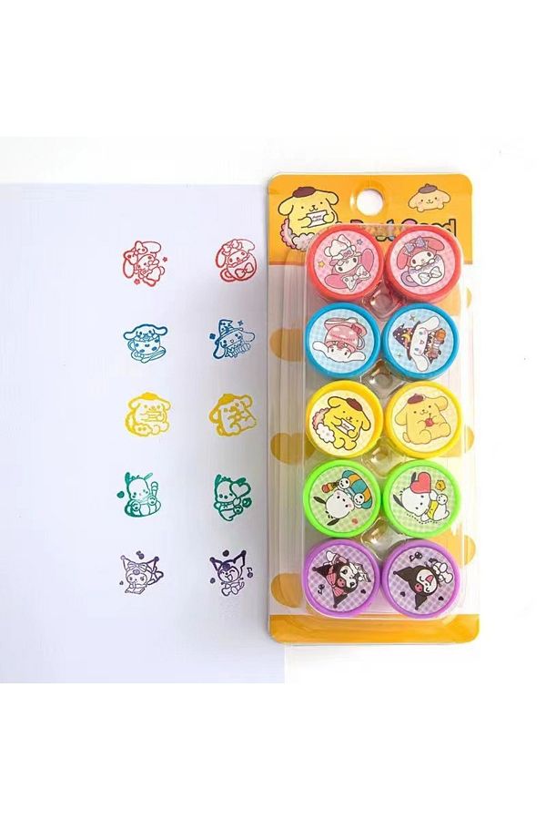 Choice-Sanrio Samps For Kids Cartoon Kawaii Cinnamoroll Kuromi Self-Ink Teacher Stamps Party Favor Child... 1