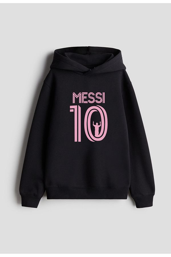 sielta-Lionel Messi 10 Printed Black Boys Girls 3 Rope Sweatshirt 1