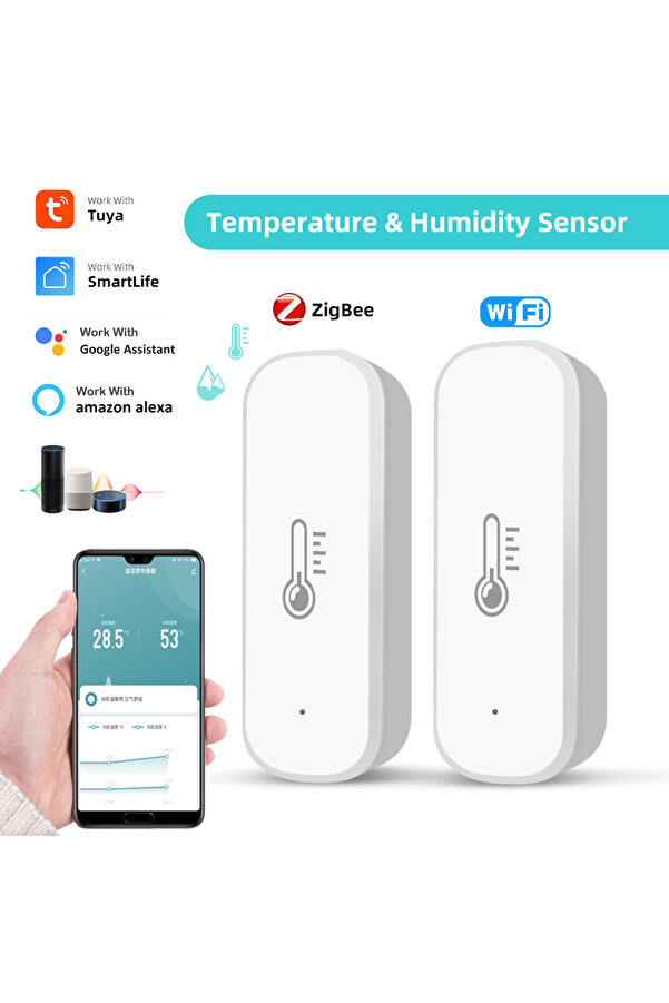Choice Tuya WIFI / ZigBee Smart Temperature And Humidity Sensor Battery ...