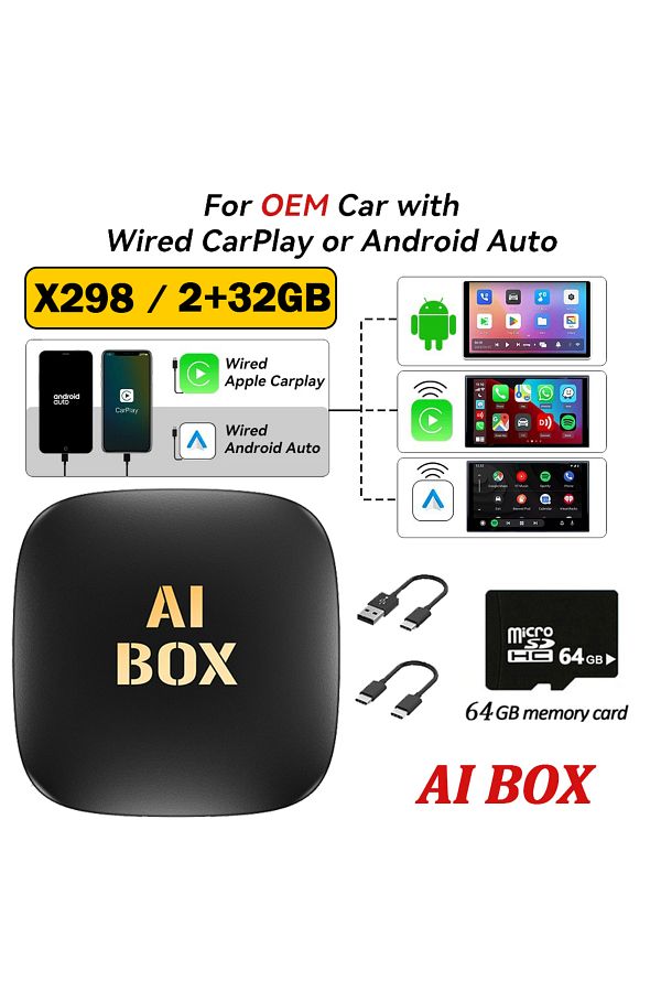 WDSZKMYF-3 In 1 CarPlay AI Box Android 13 Wired To Wireless CarPlay Android Auto For Netflix YouTube FOTA ... 1