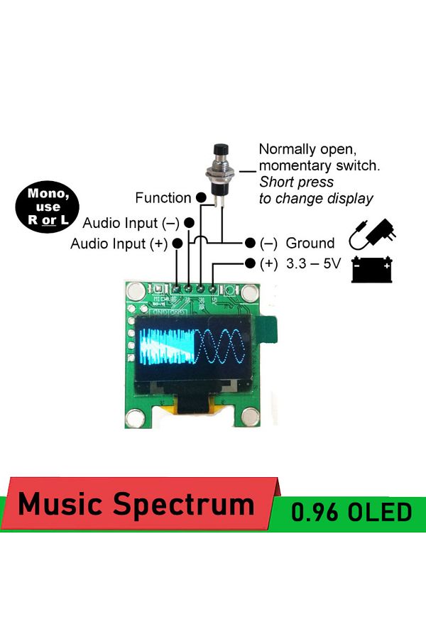 Choice-Mini 0.96" OLED Music Spectrum Display Analyzer mp3 power Amplifier Audio Level Indicator music r... 1