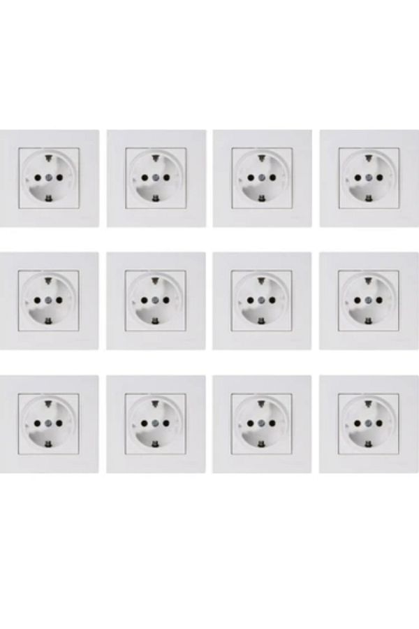 Mutlusan-12'Li Rita Series Socket with White Frame 1