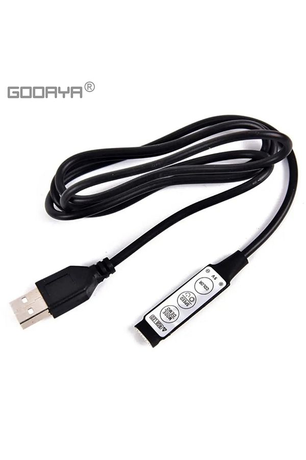 Choice 0.5m 1m RGB Controller 5V USB Connector Cable 4pin Line Dimmer 3 Keys for 5V 5050 2835 RGB LED St. Trendyol