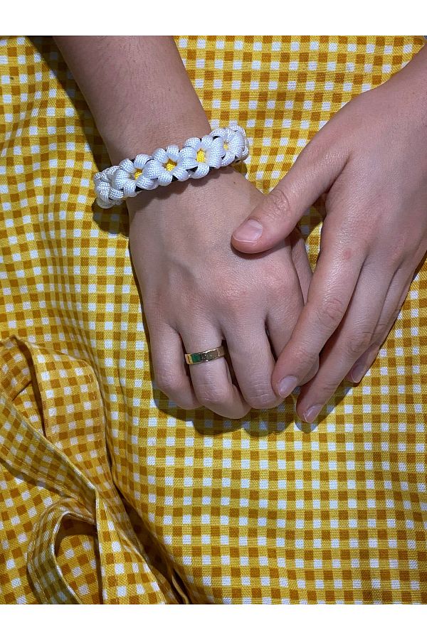 True Tree Daisy Bracelet Paracord Bracelet Paracord Bracelet White Trendyol