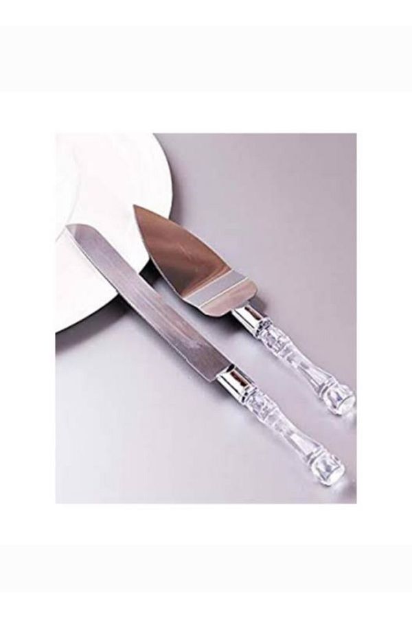 ASPARTAM-Crystal Handle Eco Cake Serving Set Spatula Knife Set of Two 1