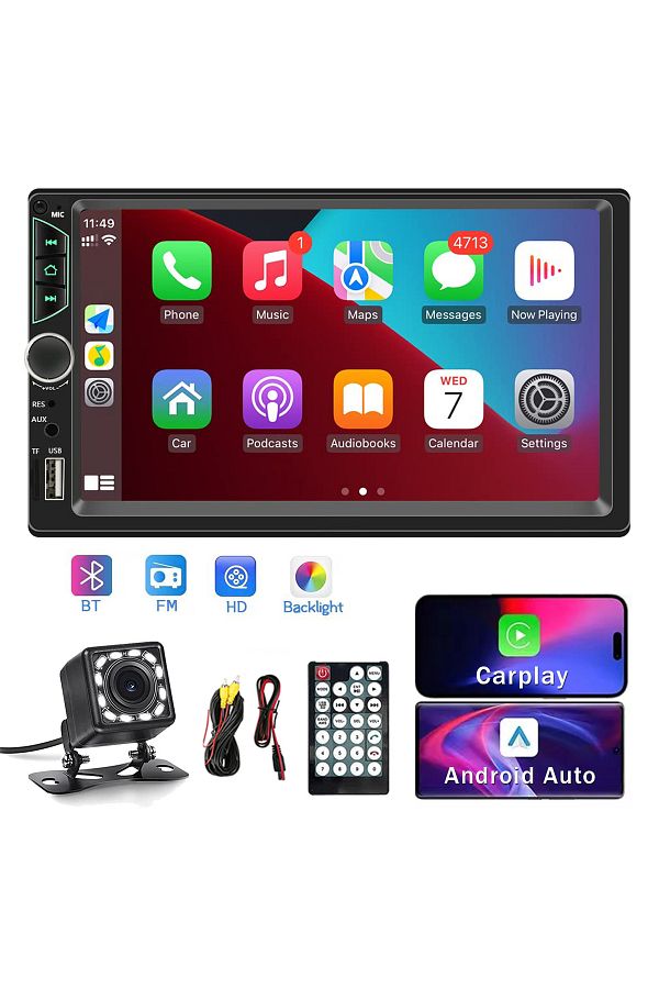 Choice-7 Inch Universal Car Radio Stereo 2 Din Touch Screen Car Video Player Carplay Android Auto with R... 1