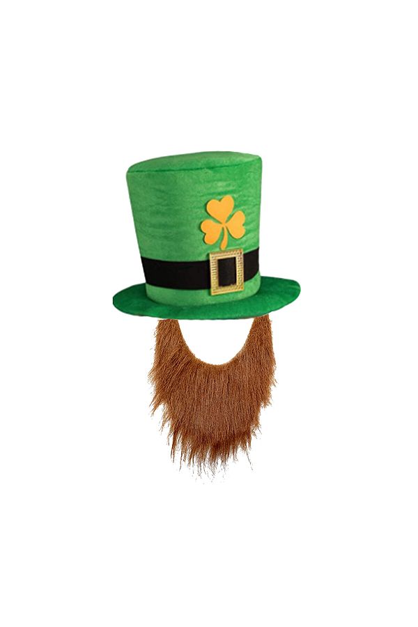 Choice Saint Patricks Day Top Hat Holiday Fake Beard Green Celebration Costume for Irish Festival Birthd. Trendyol
