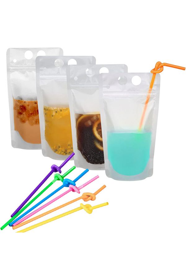 Choice Zipper Plastic Pouches Drink Bags Hand Held Translucent Frosted Reclosable Stand up Bag Bottom Gu. Trendyol