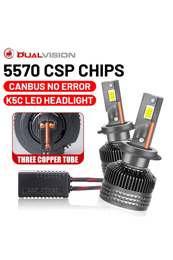 Choice-Dualvision K5C H7 H4 H1 LED Headlights Canbus Error Free H11 H8 9005 HB3 9006 HB4 9012 HIR2 H9 55... 1