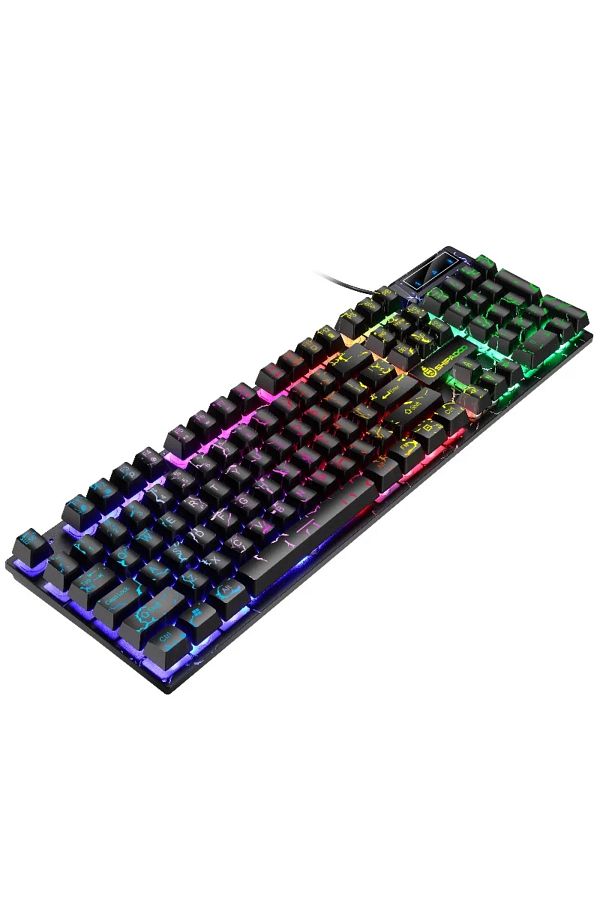 Choice-Shipadoo Cracked Luminous Computer Keyboard Mouse Set USB Wired Gaming and Office Suitable for  W... 1