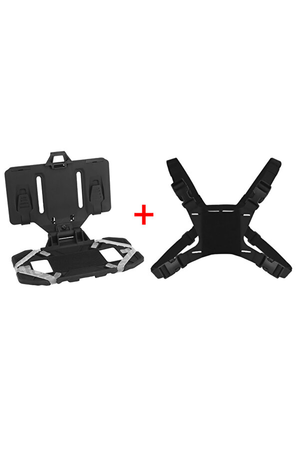 ACEXIER Porte-Navigation Tactique Pliable MOLLE – Support Téléphone Et Carte Pour Gilet Airsoft, Paintball, Chasse (Noir)