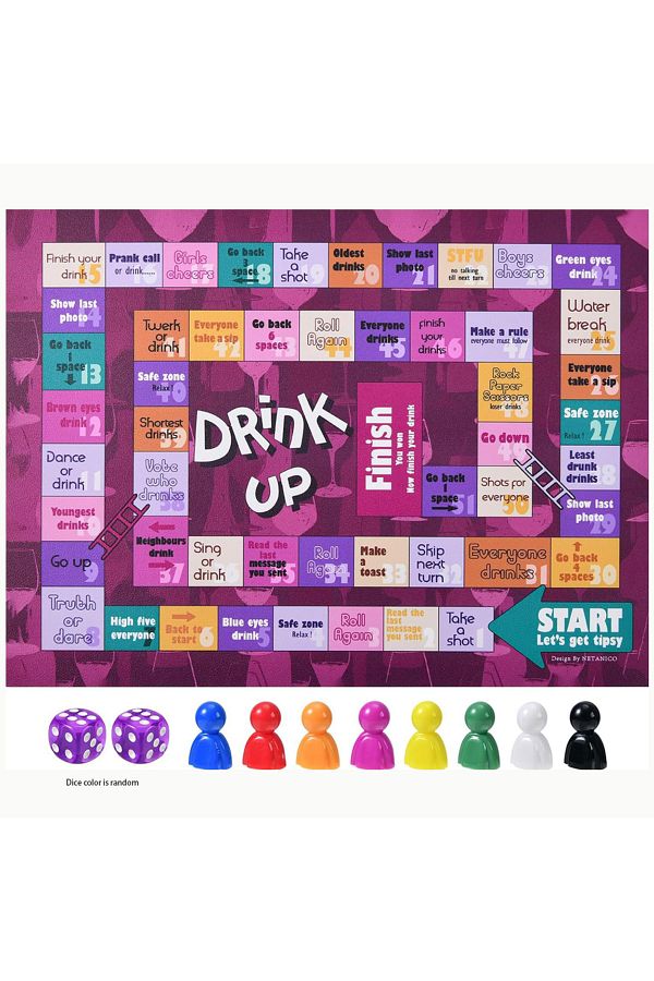 Choice-Drinking Board Game Interactive Drinking Party Board Game Set Dice Party Club Drinking Games for ... 1