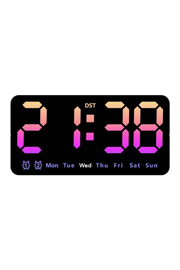 Choice-Digital Wall Clock with Voice Control Temperature Date Week DST Table Clock 12/24H Dual Alarm Wal... 1