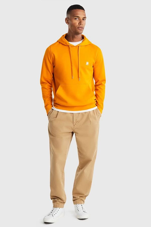 Tommy Hilfiger Men s Monogram Orange Hoodie Trendyol