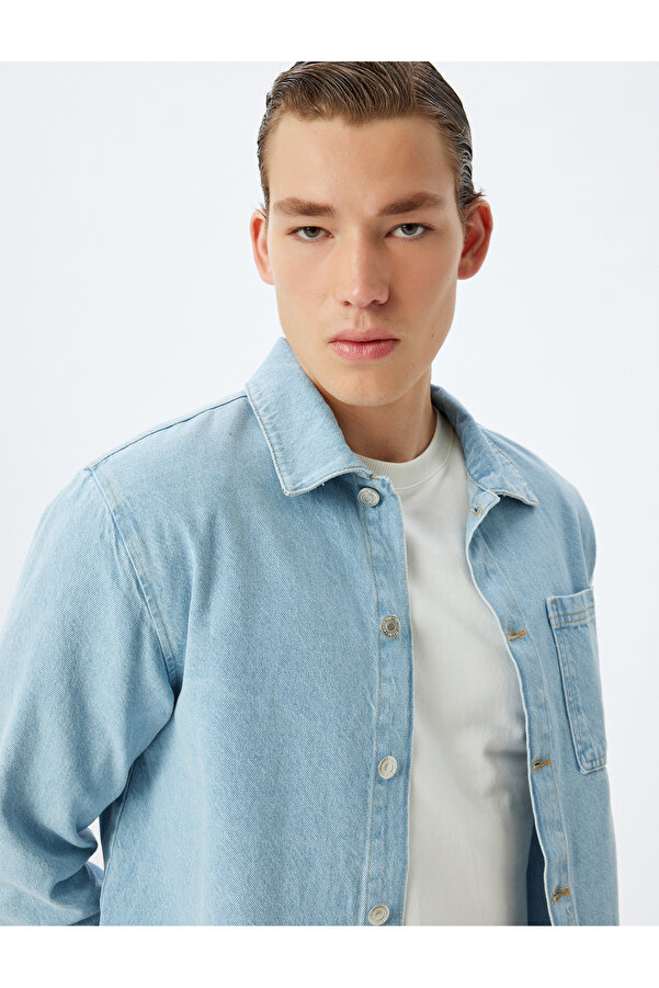 Koton Leichte Indigo-Jacke für Erwachsene für Herren – 5WAM50002ID