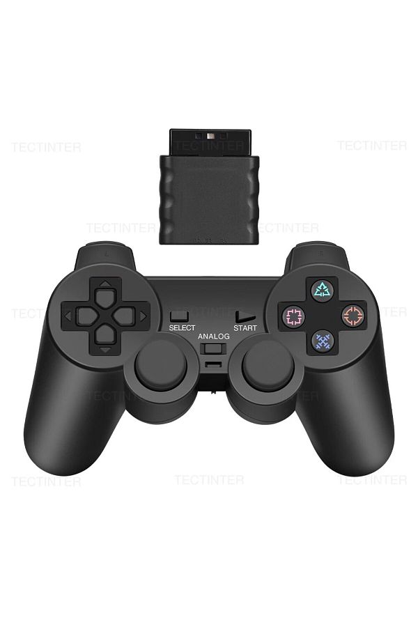 TECTINTER-Black Wireless Controller For Ps2/ps1 Gamepad Dual Vibration Shock For Sony Playstation 2 Joypad Joy 1