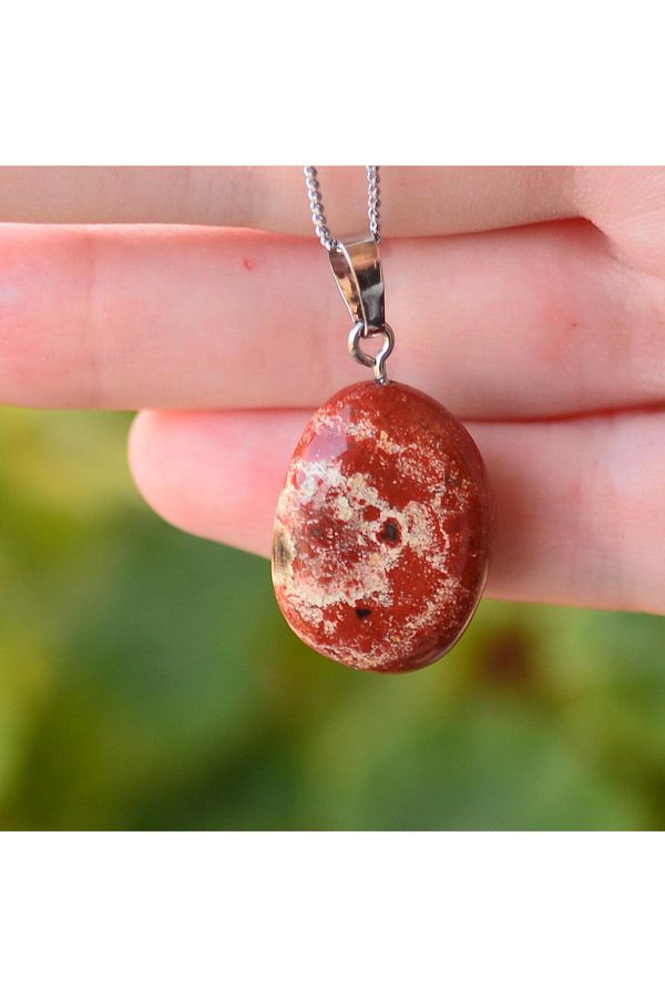 Taş Sandığı-Jasper Red Stone Necklace 1