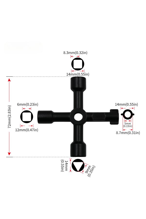 LIXIU-4-in-1 Multifunction Cross Wrench Electrician Plumber Universal Inner Triangle Key for Cupboard W... 1