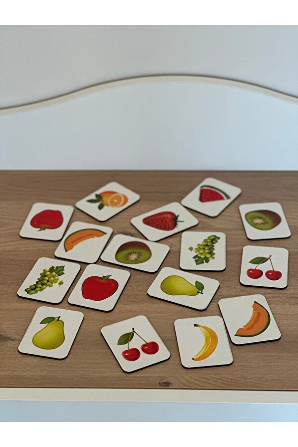Bellacasa Meyve Sebze Eşleme Kartı, Puzzle Eğitici Oyuncak, Montessori Eğitim Oyuncak, Motor Zeka Oyun