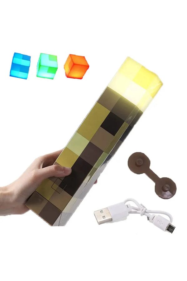 Choice-My World Torch Light Game Surrounding Pixel Wind Remote Control Torch Night Light Charging Mining... 1
