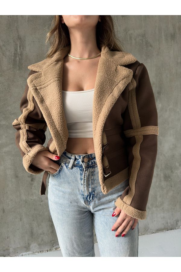 Suede jacket womens with fur store