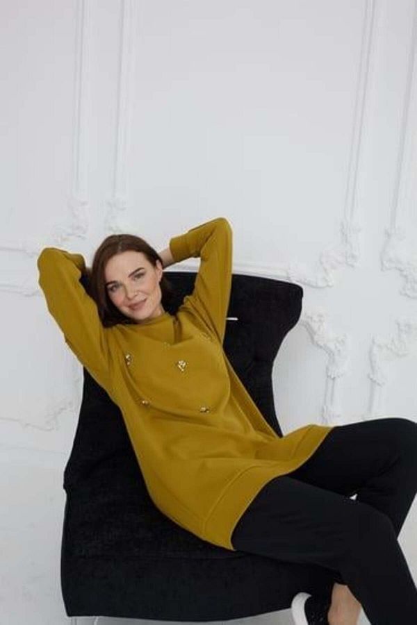 Moodbasic-MB21.258 MOODBASIC COLORED STONE EMBROIDERED TUNIC 1