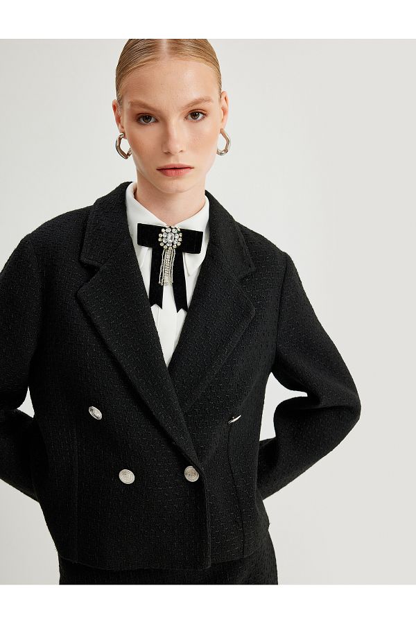 Tweed double breasted jacket cheap