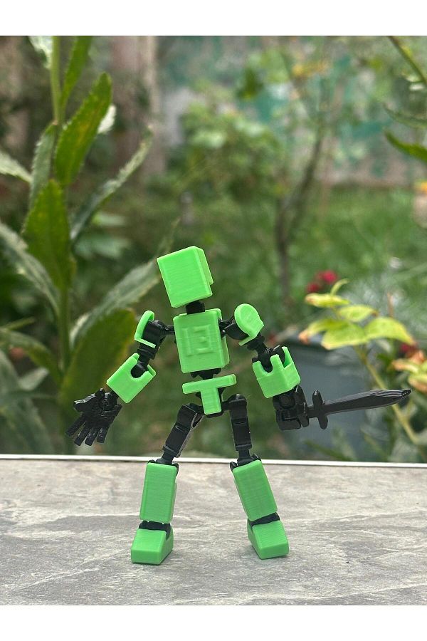 Loopify-Mini 13 Robot Toy - Movable, Green Black, 8 Cm, 1 Piece 1