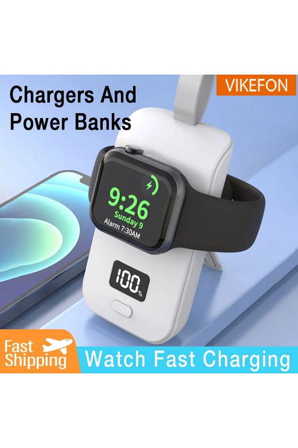 Choice Portable 2 in 1 Wireless Watch Charger Power Bank For Apple Watch 9 8 7 6 5 4 3 SE Ultra for iWat. Trendyol