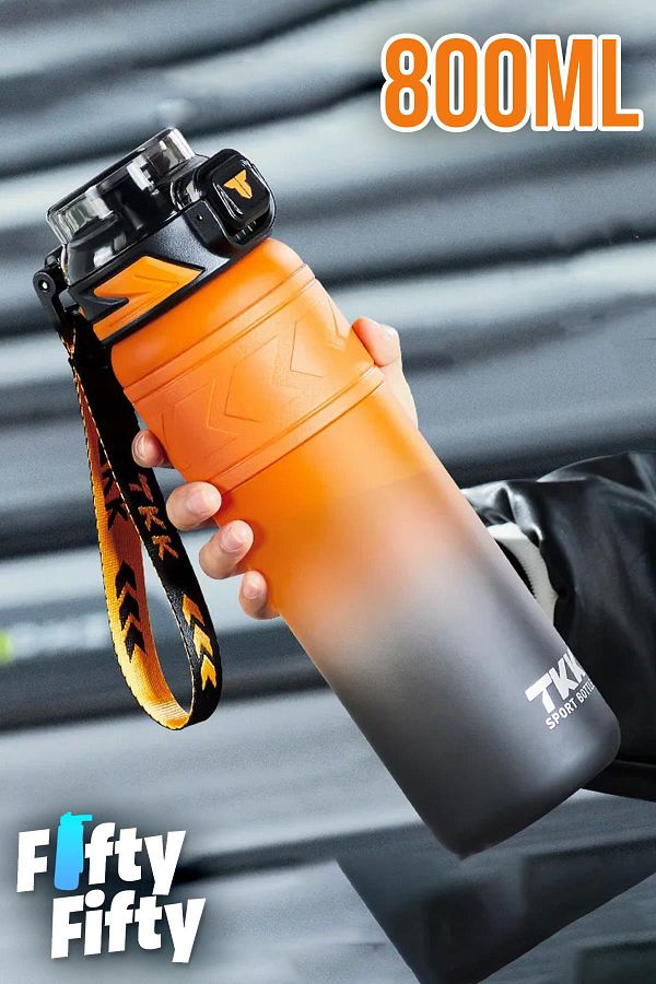 Vagonlife-TKK 800 مل - زجاجة مياه سوفت تاتش تريتان مزدوجة اللون مع مصاصة، خالية من مادة BPA وحزام حمل 1